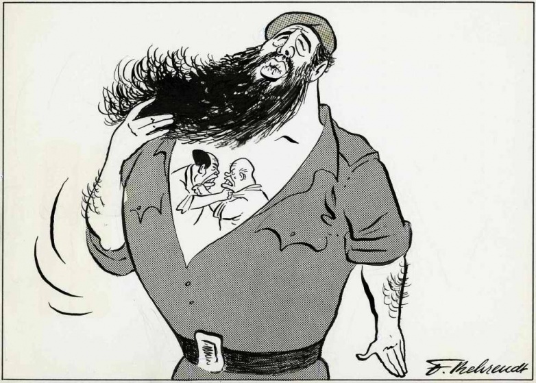 Карикатура на Хрущева, Кастро и Мао