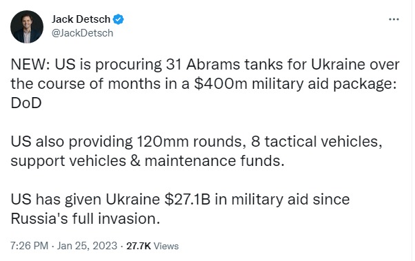 Скриншот из Твиттера Джека Детча