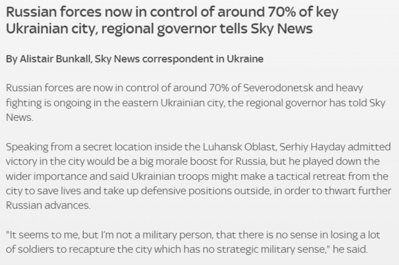 Скриншот с сайта Sky News