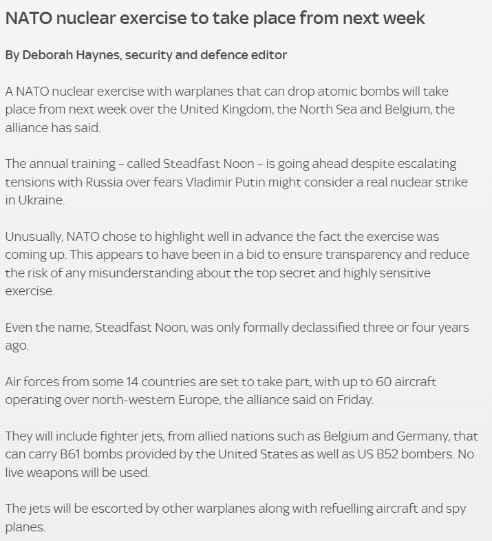 Как пройдут ядерные учения НАТО