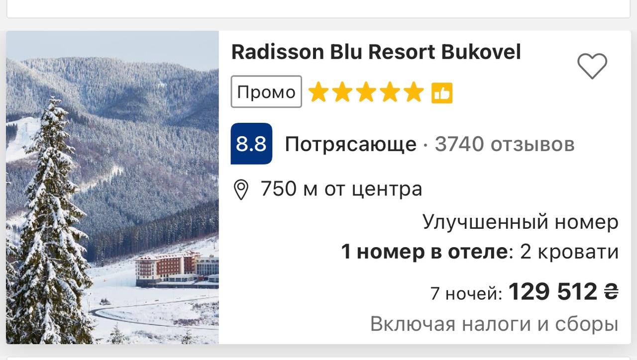 Цены в Буковеле