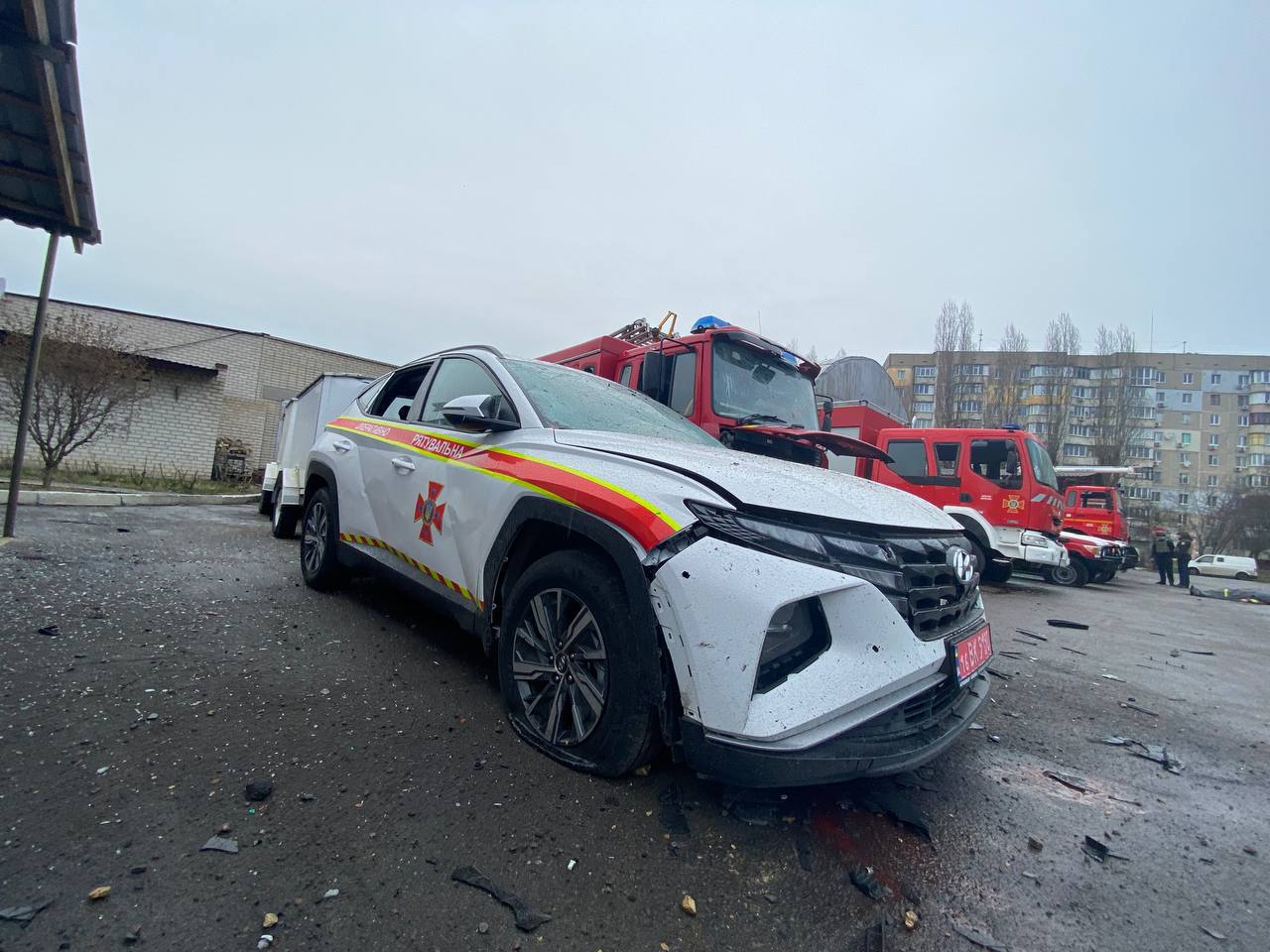 обстрел пожарной части в Херсоне