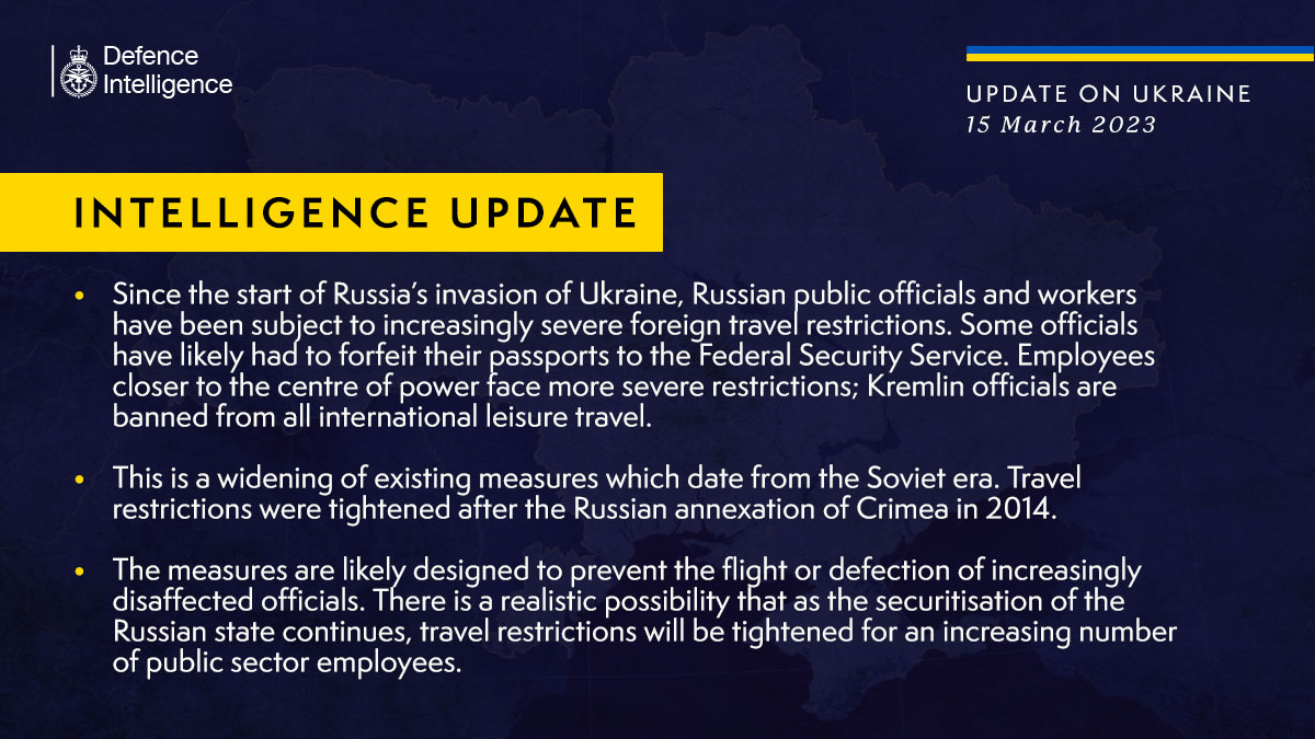С начала войны в Украине российским госслужащим ограничивают выезд из РФ - британская разведка