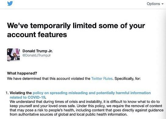 Скриншот из Twitter Дональда Трампа-младшего