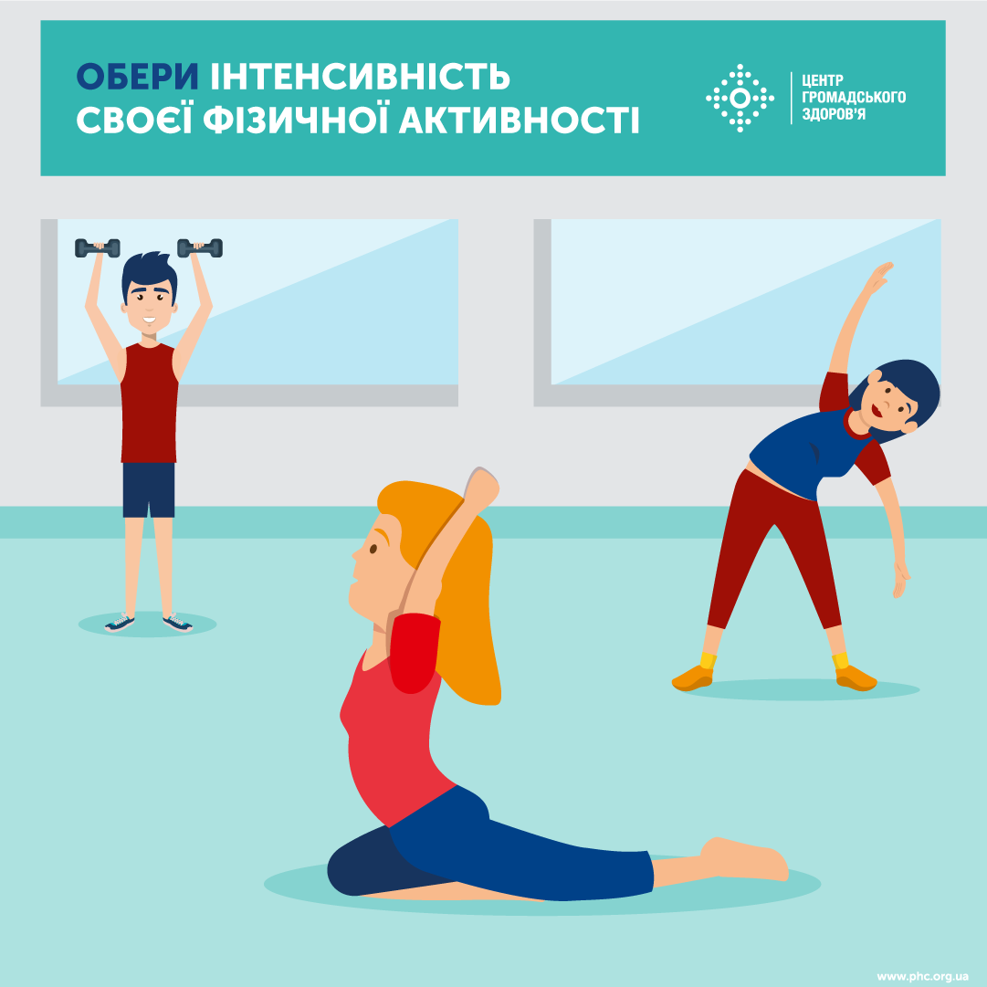 В ЦОЗ рассказали о разных видах физической активности. Скриншот facebook.com/phc.org.ua