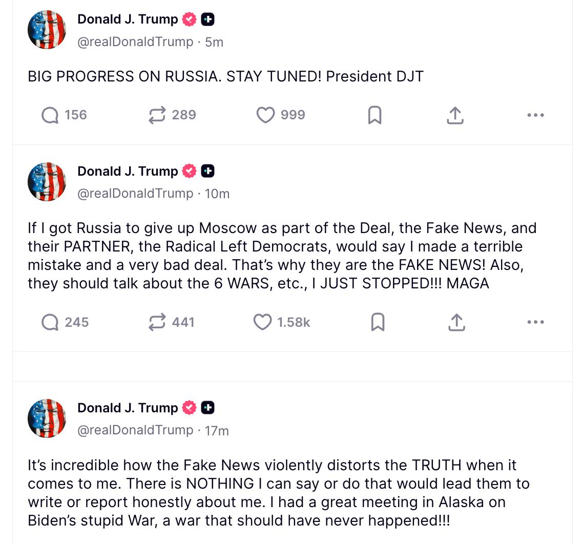 Знімок повідомлення на truthsocial.com