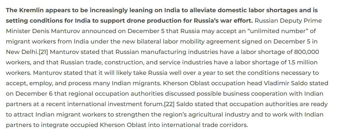 Снимок сообщения на understandingwar.org