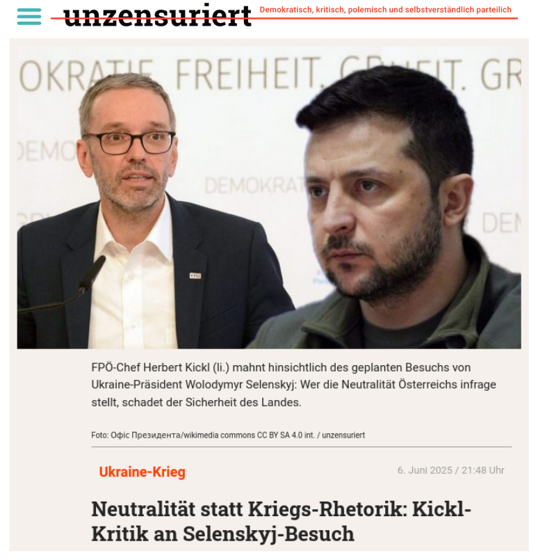 Знімок заголовка на unzensuriert.at