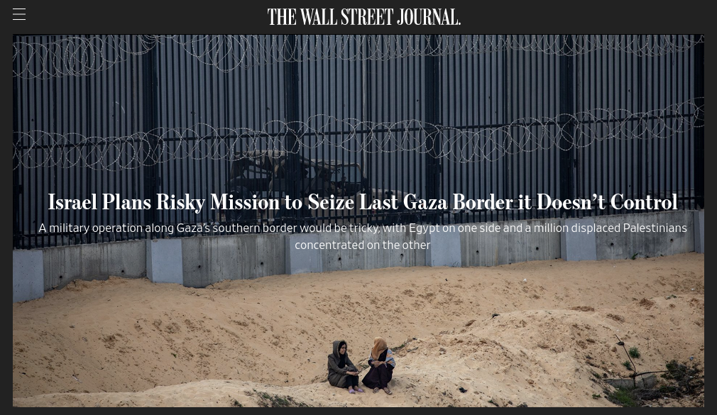 Снимок заголовка на wsj.com